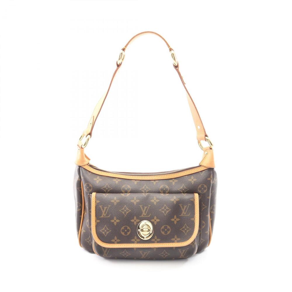 Louis Vuitton Tikal Canvas Leather Monogram Shoulder Bag Brown